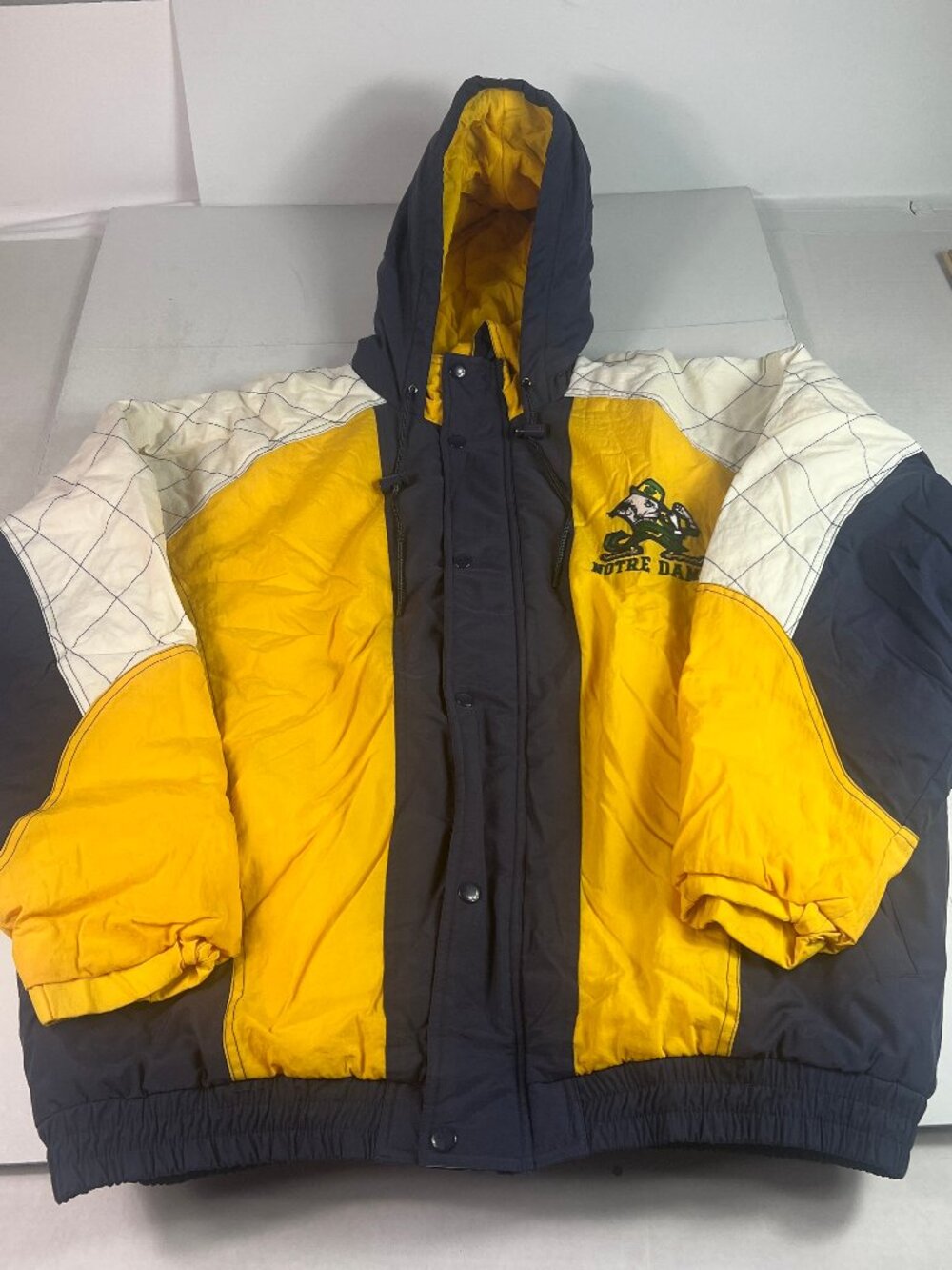 VTG 90s Starter Notre Dame Fightin Irish Jacket Extra Large Full Zip Puffer Coat